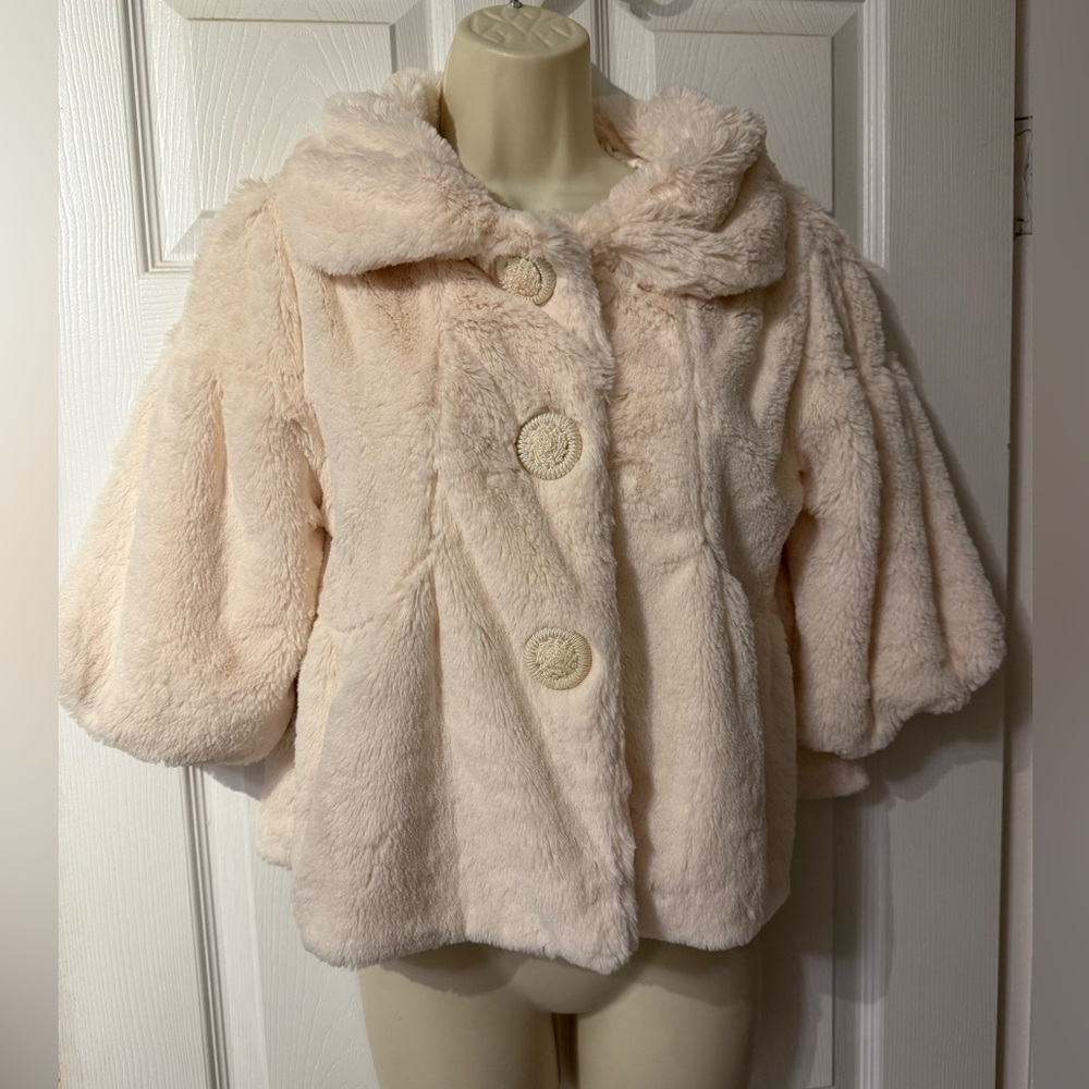 Y2K Seduction Fuzzy Shimmer Jacket Sz Small